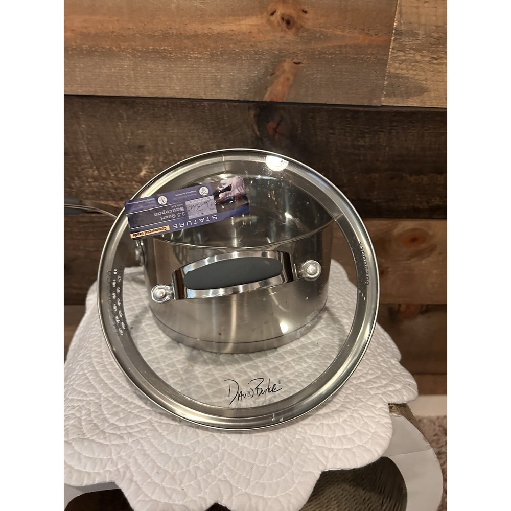 3.5QT David Burke Gourmet Pro Stainless Saucepan w/Steam Release Lid - Picture 5 of 11